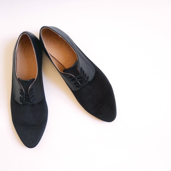 Lavada Oxford Shoes - δέρμα, δέρμα, chic, βελούδο, χειροποίητα, minimal, casual