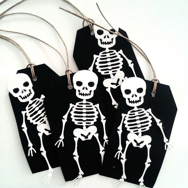 Halloween tags skeleton - πάρτυ, halloween, party, διακοσμητικά