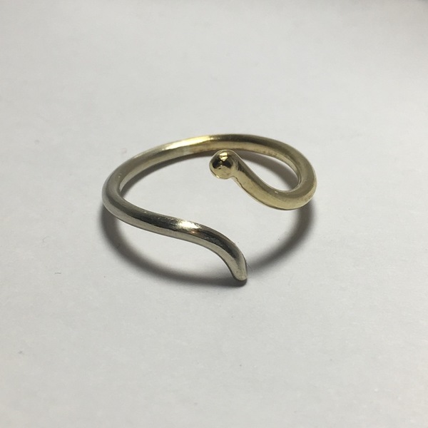 Δαχτυλιδι ορειχάλκινο χειροποίητο δίχρωμο - κλασσικό, μοναδικό, μοντέρνο, ορείχαλκος, αλπακάς, δαχτυλίδι, χειροποίητα - 2
