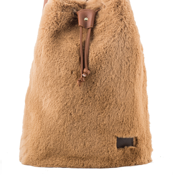 Pouch Leatherette Fur Backpack - σακίδια πλάτης, δερματίνη