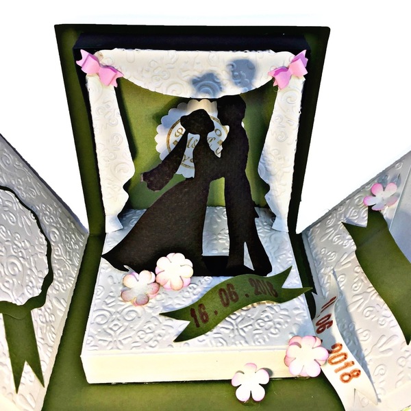 Προσκλητήριο γάμου exploding box - χαρτί, πρωτότυπο, χειροποίητα, γάμος, γάμου, είδη γάμου, 3d - 2