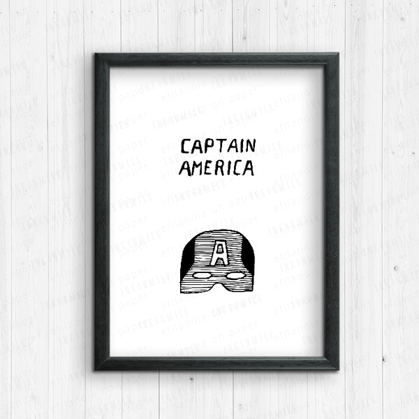 Captain America - Διακοσμητικές εκτυπώσεις - εκτύπωση, αγόρι, χαρτί, αφίσες, παιδικό δωμάτιο, σούπερ ήρωες