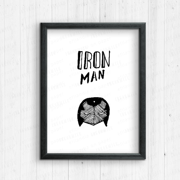Ironman - Διακοσμητικές εκτυπώσεις - εκτύπωση, πίνακες & κάδρα, αγόρι, χαρτί, παιδικό δωμάτιο, σούπερ ήρωες, παιδικά κάδρα