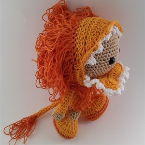 Πλεκτή Κούκλα Λιονταράκι - Leo the Brave - πλεκτό, crochet, δώρα για βάπτιση, λούτρινα, birthday, βαμβακερό νήμα, λιοντάρι, amigurumi, κούκλες - 5
