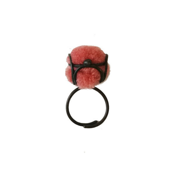 Ασημένιο δαχτυλίδι με χρωματιστά pon pon|Handmade silver rings with pon pon| - χρωματιστό, μοναδικό, γυναικεία, δώρο, pom pom - 2