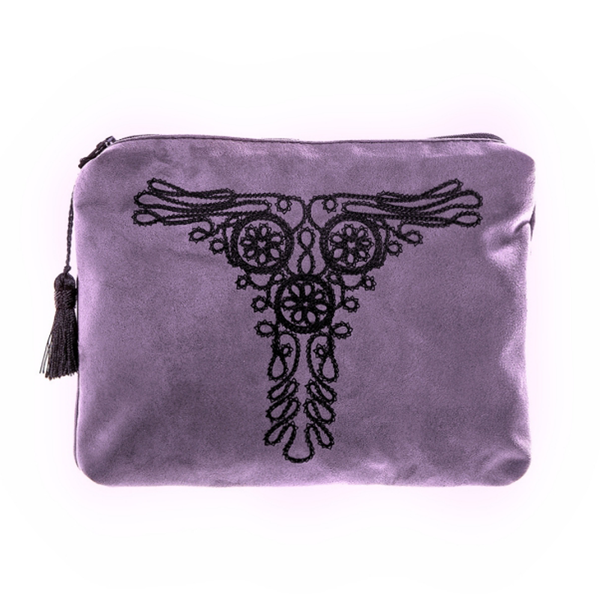 Miss Grey - Envelope Bag by Christina Malle - κεντητά, φάκελοι, με φούντες, τσάντα