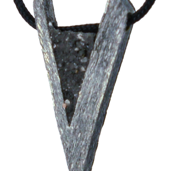Ανδρικό κρεμαστό κολιέ με μικρό V μαύρο τσιμέντο - ορείχαλκος, μακρύ, τσιμέντο, τσιμέντο, κολιέ, κορδόνια, γεωμετρικά σχέδια, minimal, unisex, κρεμαστά, δώρα για άντρες, ανδρικά κολιέ - 3