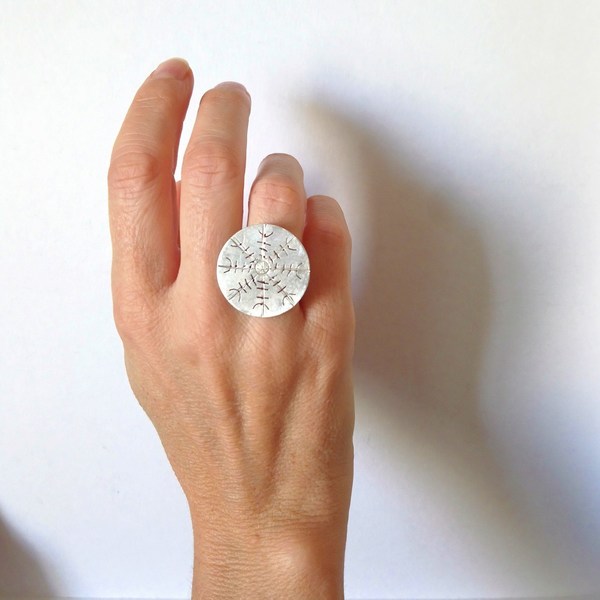 Viking__ Χειροποίητο δαχτυλίδι από ασήμι 925 - statement, μοναδικό, ασήμι 925, δαχτυλίδι, γεωμετρικά σχέδια, χειροποίητα, ethnic, μεγάλα, αυξομειούμενα