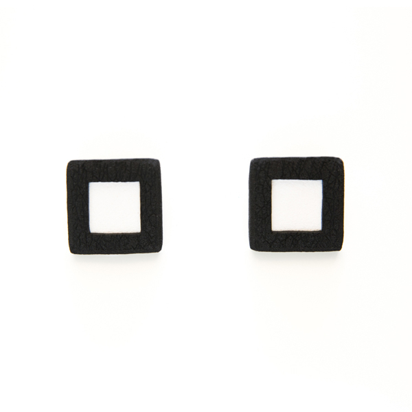 "Mini Cube" - polymer clay minimal stud earrings - γεωμετρικά σχέδια, minimal, μικρά, polymer clay, polymer clay