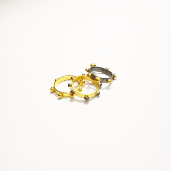 Δαχτυλίδι Σποράκια Φαρδύ - μοντέρνο, επιχρυσωμένα, επιχρυσωμένα, ασήμι 925, ασήμι 925, χειροποίητα, minimal, βεράκια, μικρά, νεανικό - 2