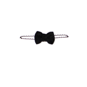 Black Suede Bow Bracelet - ύφασμα, φιόγκος, charms, ιδιαίτερο, romantic, χεριού, αυξομειούμενα
