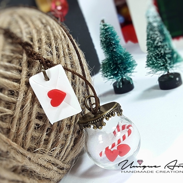 Christmas in a jar! | Letter to Santa.. - μοναδικό, γυναικεία, καρδιά, βάζα & μπολ, πηλός, πρωτότυπο, κολιέ, κορδόνια, χριστουγεννιάτικο, unique, κρεμαστά, άγιος βασίλης, δώρα για γυναίκες - 3