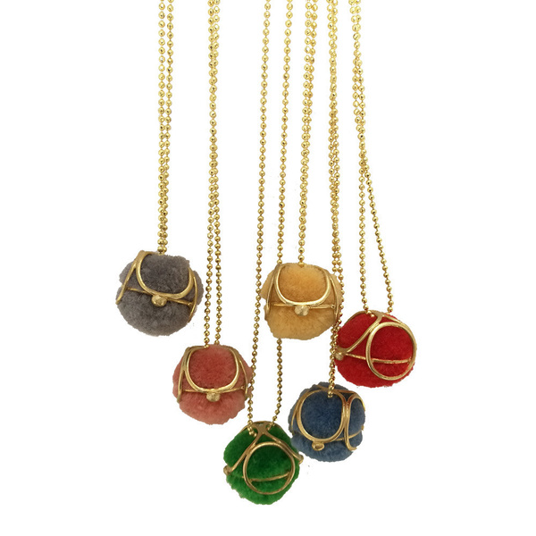 Mακρύ μενταγιόν απο μπρούτζο επιχρυσωμένο σε διάφορα χρώματα |Ηandmade long pendant made of Brass Gold plated - χρωματιστό, μοντέρνο, ορείχαλκος, ορείχαλκος, μακρύ, κορίτσι, δώρο, pom pom, δώρα, μπρούντζος, κρεμαστά, δώρα για γυναίκες - 5