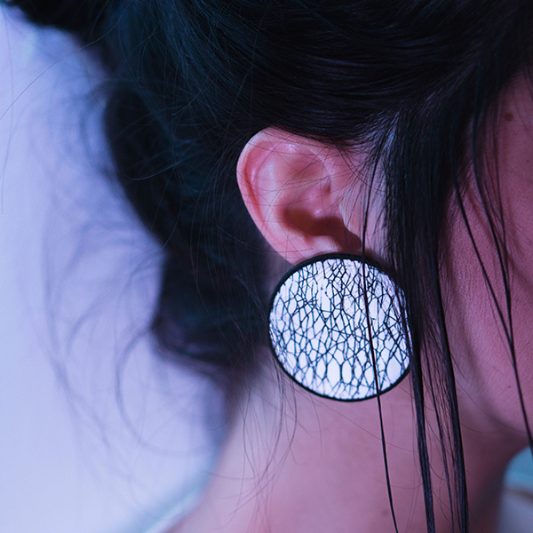 "Rotund" - polymer clay minimal unique stud earrings - γυναικεία, γεωμετρικά σχέδια, χειροποίητα, elegant, minimal, fashion jewelry, polymer clay - 2