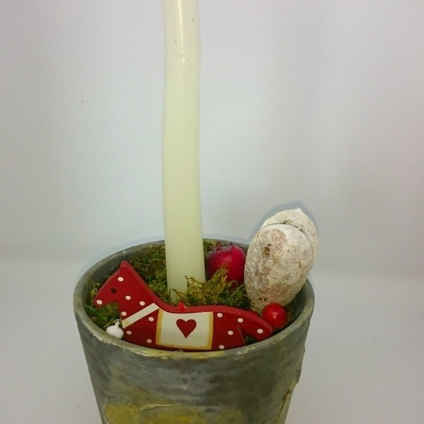 Red horse pot - διακοσμητικό, μοναδικό, πηλός, χειροποίητα, κερί - 2