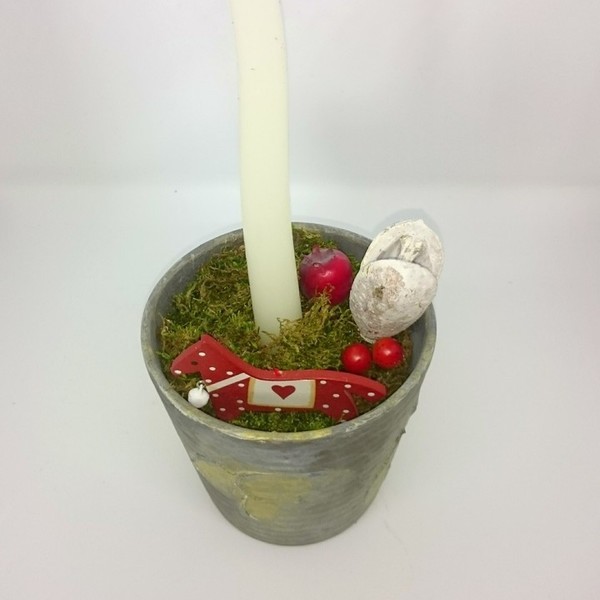 Red horse pot - διακοσμητικό, μοναδικό, πηλός, χειροποίητα, κερί - 3