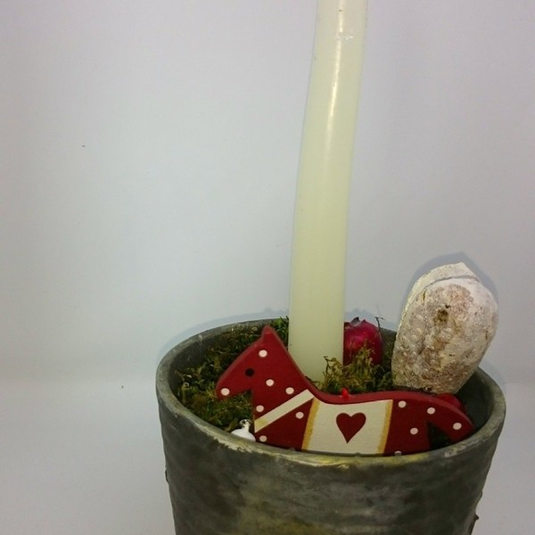 Red horse pot - διακοσμητικό, μοναδικό, πηλός, χειροποίητα, κερί - 4
