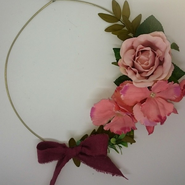 Ροζ πανδαισια - ύφασμα, διακοσμητικό, μοναδικό, επιτοίχιο, στεφάνια, λουλούδια, χειροποίητα, romantic - 4