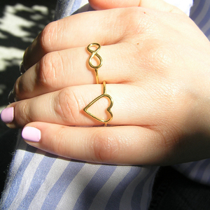 Δαχτυλίδι μίνιμαλ "infinity ring" - επιχρυσωμένα, ασήμι 925, δώρο, άπειρο, χειροποίητα, minimal, βεράκια, woman, gift, σταθερά, επιχρύσωση 14κ, δώρα για γυναίκες - 4