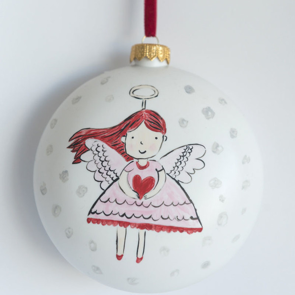 ANGEL GIRL - ζωγραφισμένα στο χέρι, πλαστικό, χριστουγεννιάτικα δώρα, αγγελάκι, στολίδι δέντρου