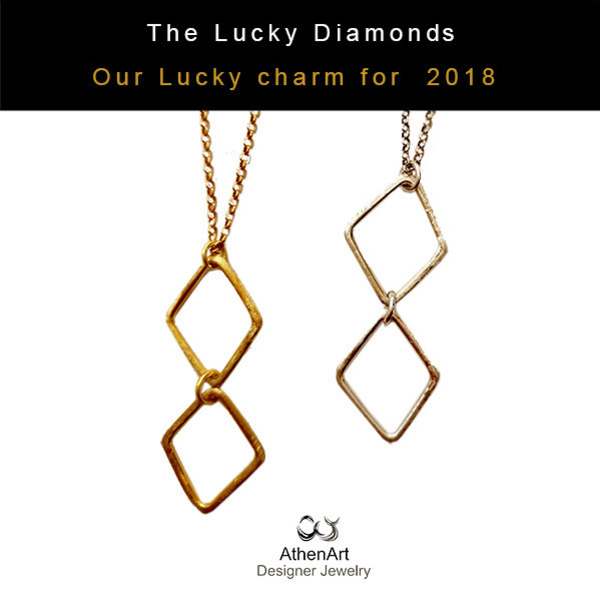 Γούρι 2018 " The Lucky Diamonds " απο ασήμι 925 - αλυσίδες, charms, γούρι, επιχρυσωμένα, κορίτσι, δώρο, γεωμετρικά σχέδια, χριστουγεννιάτικο, έλληνες σχεδιαστές, χριστουγεννιάτικα δώρα, δώρα για γυναίκες - 2