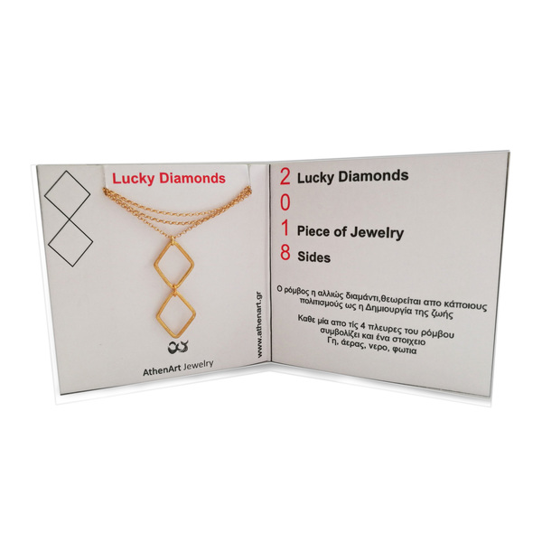 Γούρι 2018 " The Lucky Diamonds " απο ασήμι 925 - αλυσίδες, charms, γούρι, επιχρυσωμένα, κορίτσι, δώρο, γεωμετρικά σχέδια, χριστουγεννιάτικο, έλληνες σχεδιαστές, χριστουγεννιάτικα δώρα, δώρα για γυναίκες - 4