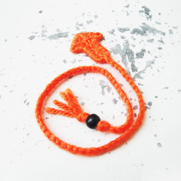 Σελιδοδείκτης string art πορτοκαλί βέλος - μαλλί, handmade, χρωματιστό, design, πλεκτό, δώρο, σχολικό, crochet, χειροποίητα, σελιδοδείκτες, δωράκι, unisex, δώρα για παιδιά - 3