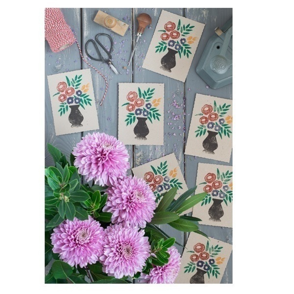 Κάρτα με Άνθη - χαρτί, λουλούδια, λουλούδι, κάρτα ευχών - 2