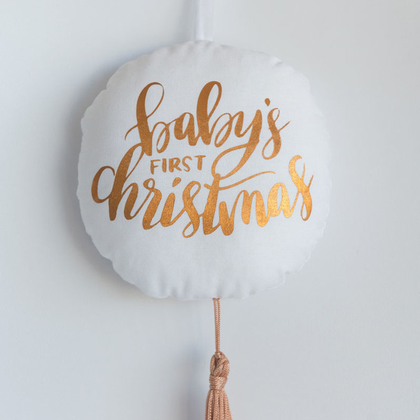 BABYS FIRST CHRISTMAS - ύφασμα, personalised, στολίδι δέντρου