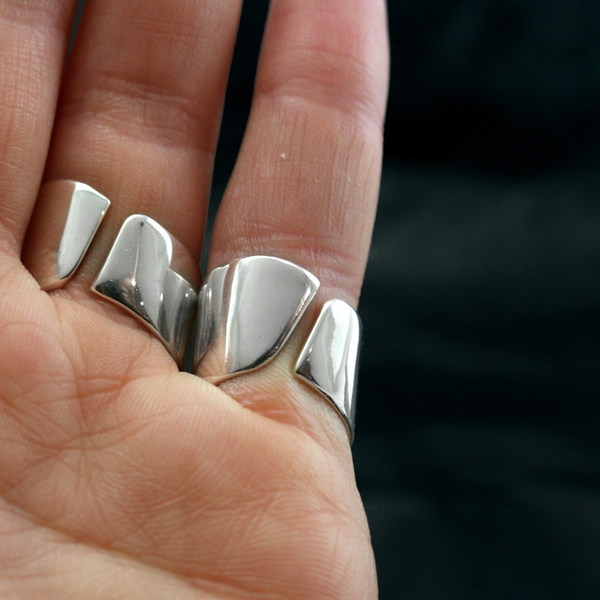 Curvy ring - silver 925 - statement, chic, βραδυνά, μοντέρνο, chevalier, ασήμι 925, ασήμι 925, δαχτυλίδι, δαχτυλίδια, minimal, ασημένια, unisex, contemporary, μεγάλα, έλληνες σχεδιαστές, αυξομειούμενα - 5