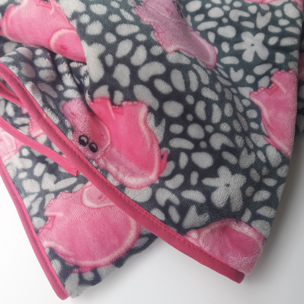 Βρεφικο κουβερτακι μαλακο με ιπποποταμακια - ροζ, κορίτσι, βρεφικά, κουβέρτες