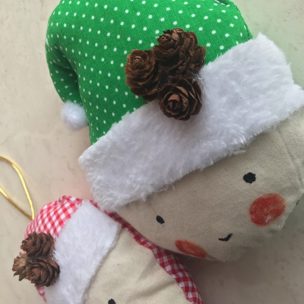 Xmas elves!!! - ύφασμα, δέντρα, στολίδι, χριστουγεννιάτικο, κουκουνάρι - 2
