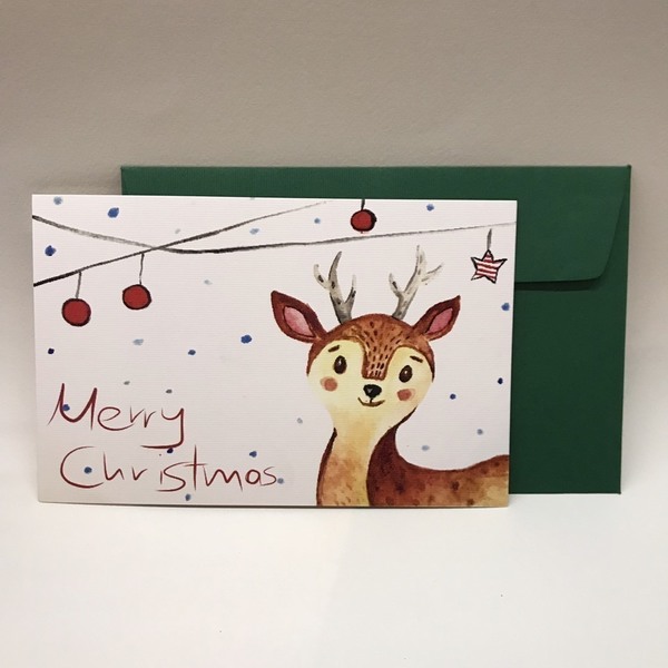 Χριστουγεννιάτικη κάρτα ελάφι - χριστουγεννιάτικο, κάρτα ευχών, χριστουγεννιάτικα δώρα