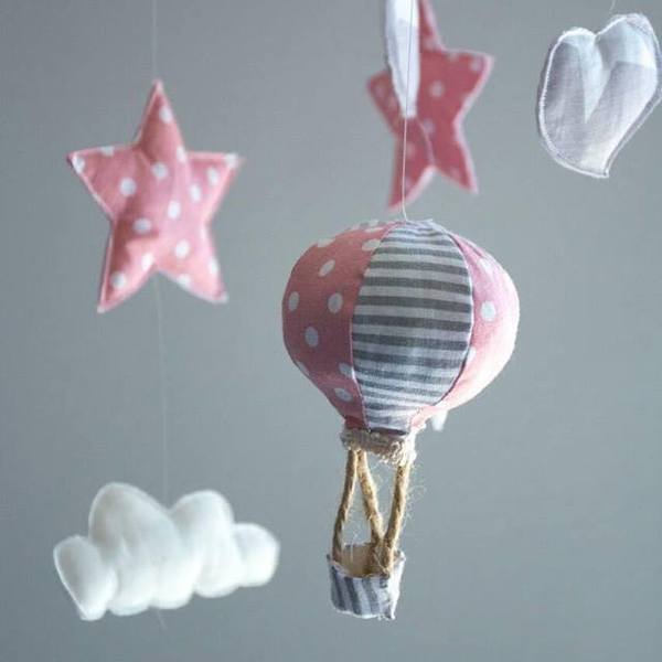 Mobile 3D Αερόστατο - ύφασμα, handmade, ριγέ, διακοσμητικό, vintage, καρδιά, κορίτσι, αστέρι, πουά, δώρο, διακόσμηση, decor, αγάπη, φεγγάρι, αερόστατο, γεωμετρικά σχέδια, χειροποίητα, νονά, δώρα για βάπτιση, δωμάτιο, παιδί, δώρα, μαμά, είδη διακόσμησης, βάπτιση, μόμπιλε, μεταλλικό, παιδικό δωμάτιο, διακόσμηση βάπτισης, παιδική διακόσμηση, βρεφικά, gift, δώρα για παιδιά, gift idea, δώρο για νεογέννητο, κρεμαστά στοιχεία, δώρα για γυναίκες - 2