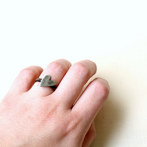 Δαχτυλίδι καρδιά μινι - ορείχαλκος, αλπακάς, καρδιά, minimal, μικρά, αυξομειούμενα - 2