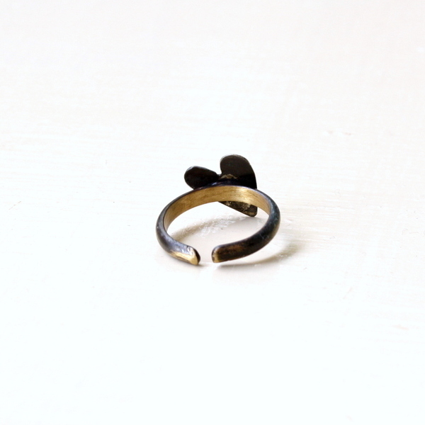 Δαχτυλίδι καρδιά μινι - ορείχαλκος, αλπακάς, καρδιά, minimal, μικρά, αυξομειούμενα - 3
