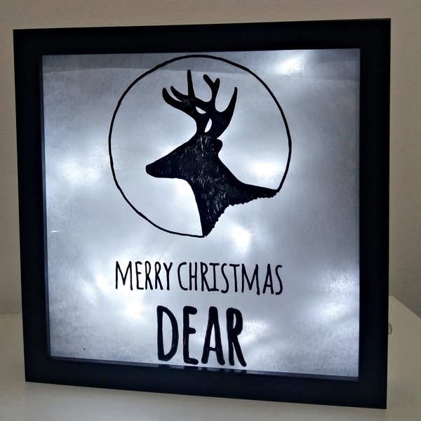 NEW!!! Φωτιζόμενο κάδρο 3d "Merry Christmas ...Dear " - χειροποίητα, διακοσμητικά, χριστουγεννιάτικα δώρα, πρωτότυπα δώρα - 2