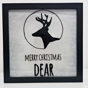 NEW!!! Φωτιζόμενο κάδρο 3d "Merry Christmas ...Dear " - χειροποίητα, διακοσμητικά, χριστουγεννιάτικα δώρα, πρωτότυπα δώρα - 3