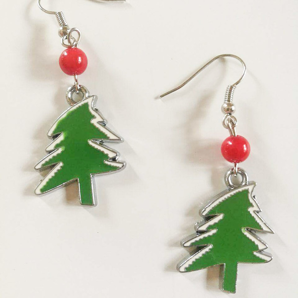 χριστουγεννιάτικα σκουλαρίκια - statement, handmade, σκουλαρίκια, χειροποίητα, μεταλλικά στοιχεία