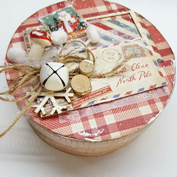 Κουτί χριστουγεννιάτικο - ξύλο, χαρτί, δώρο, κουτί, χειροποίητα, γλυκά - 4