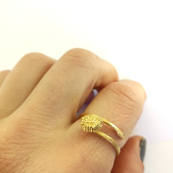 Βελανίδι Δαχτυλίδι Χρυσό - επιχρυσωμένα, επιχρυσωμένα, ασήμι 925, ασήμι 925, δαχτυλίδι, αυξομειούμενα - 4
