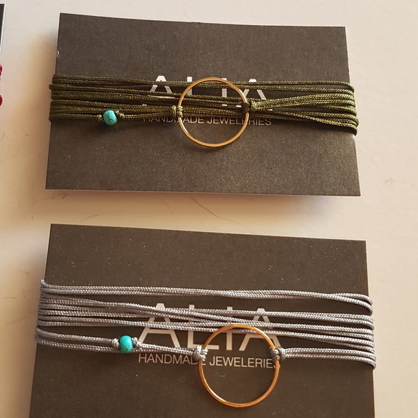 Βραχιόλι "wrap bracelets"κύκλο - γυναικεία, χαολίτης, μέταλλο, κορδόνια, γεωμετρικά σχέδια, minimal, πολύσειρα, μακραμέ κούμπωμα, αυξομειούμενα - 3