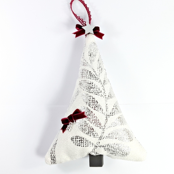 Minimal Cristmas tree |White - ύφασμα, διακοσμητικό, ξύλο, δέντρα, διακόσμηση, χειροποίητα, εντυπωσιακό, στολίδι, minimal, χριστουγεννιάτικο, χριστουγεννιάτικο δέντρο, διακοσμητικά, χριστουγεννιάτικα δώρα, στολίδια