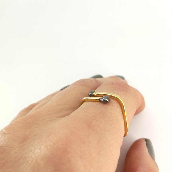 Δαχτυλιδι Σπίρτα - επιχρυσωμένα, επιχρυσωμένα, χρυσό, ασήμι 925, δαχτυλίδι, γεωμετρικά σχέδια, αυξομειούμενα - 3