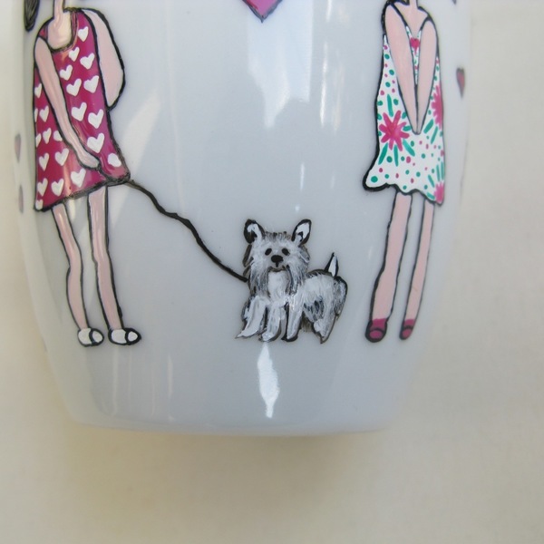 Κούπα-mug - ζωγραφισμένα στο χέρι, μοναδικό, γυναικεία, κορίτσι, δώρο, χειροποίητα, πορσελάνη, πορσελάνη, romantic, γενέθλια, για εκείνη, κούπες & φλυτζάνια - 5