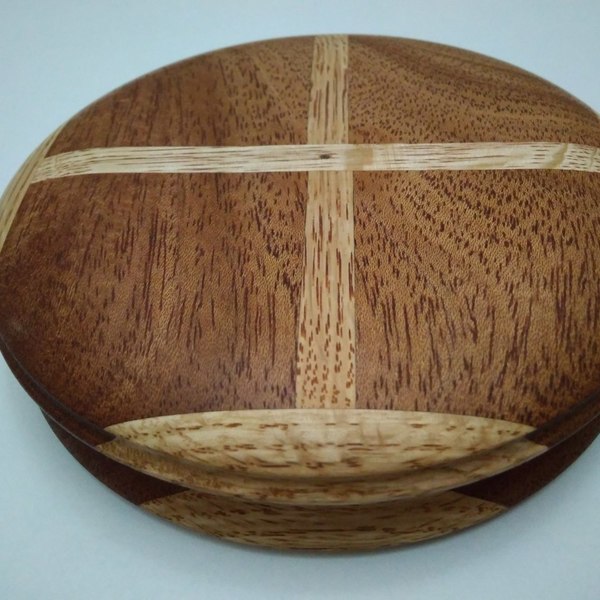 Ξύλινο διακοσμητικό πιάτο από σύνθεση δύο ξύλων - διακοσμητικό, βάζα & μπολ, μπολ, ξύλινο - 4