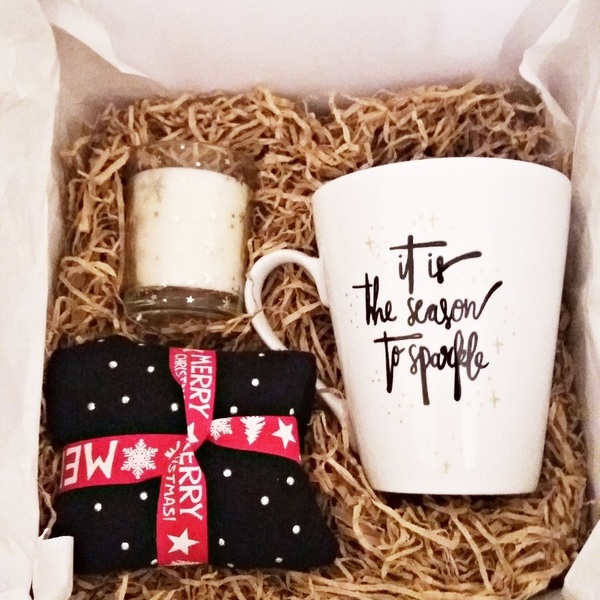 ΝΕW!!! Christmas Gift Box "Sparkle..." - μαλλί, ζωγραφισμένα στο χέρι, ιδιαίτερο, χειμωνιάτικο, χειροποίητα, πορσελάνη, δωράκι, γενέθλια, personalised, χριστουγεννιάτικο, unique, κερί, χριστουγεννιάτικα δώρα, κούπες & φλυτζάνια, πρωτότυπα δώρα, δώρα για γυναίκες - 2