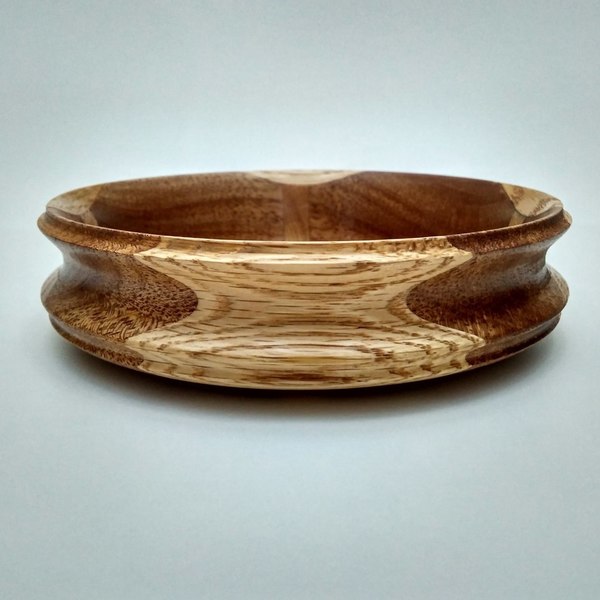 Ξύλινο διακοσμητικό πιάτο από σύνθεση δύο ξύλων - διακοσμητικό, βάζα & μπολ, μπολ, ξύλινο - 2