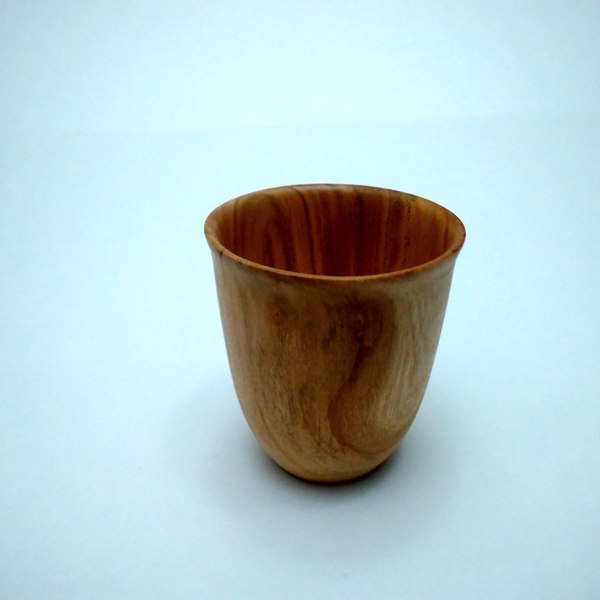 Διακοσμητικό ποτήρι από ξύλο κερασιάς - διακοσμητικό, ξύλινο