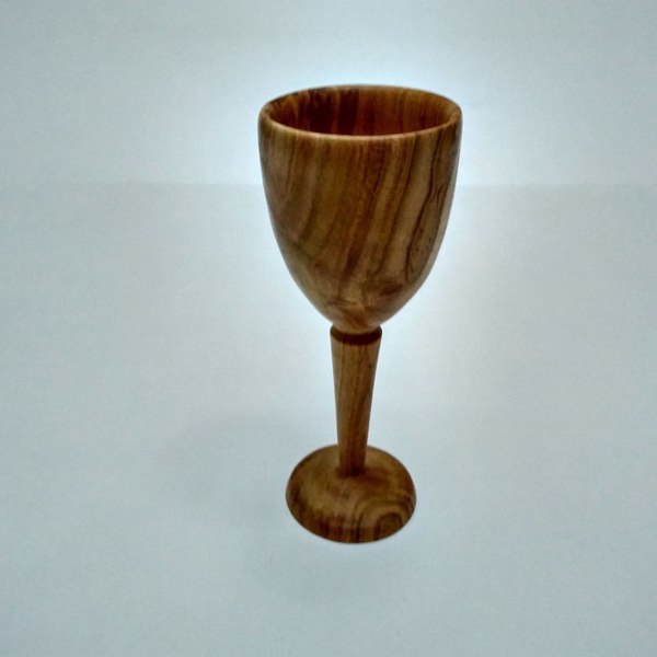 Κολωνάτο ξύλινο ποτήρι από ξύλο κερασιάς - διακοσμητικό, ξύλινο